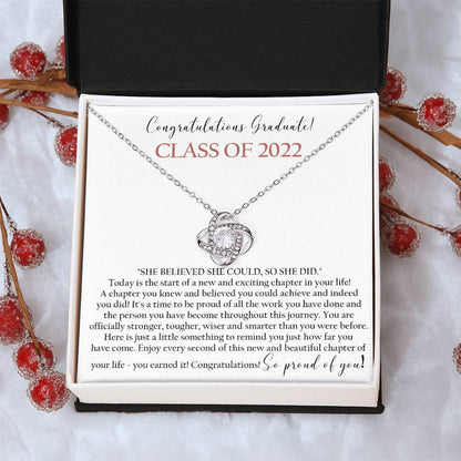 Class Of 2022 Graduation Gift Necklace Graduation Gift For Her Love Knot Necklace