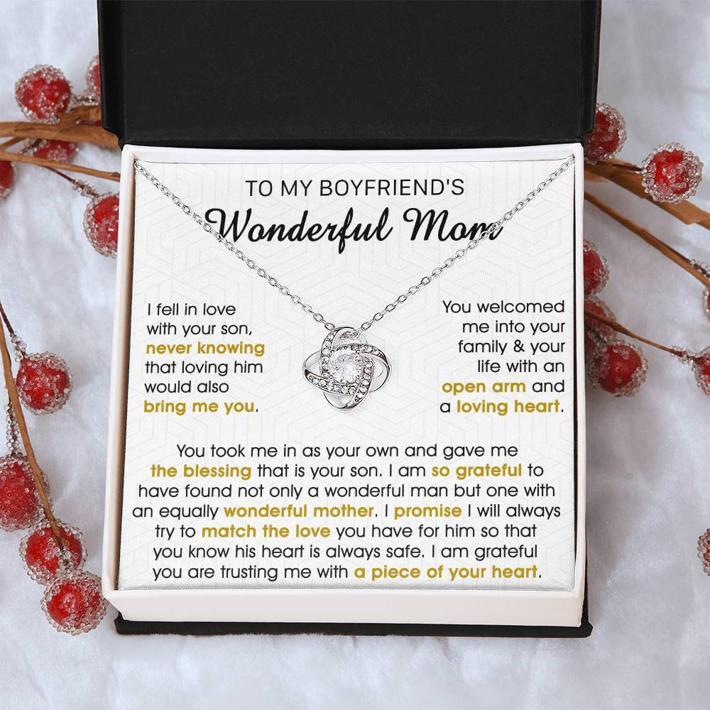 Gift For Boyfriend's Mom Bring Welcomed Wonderful Mother Love Knot Necklace Love Knot Necklace