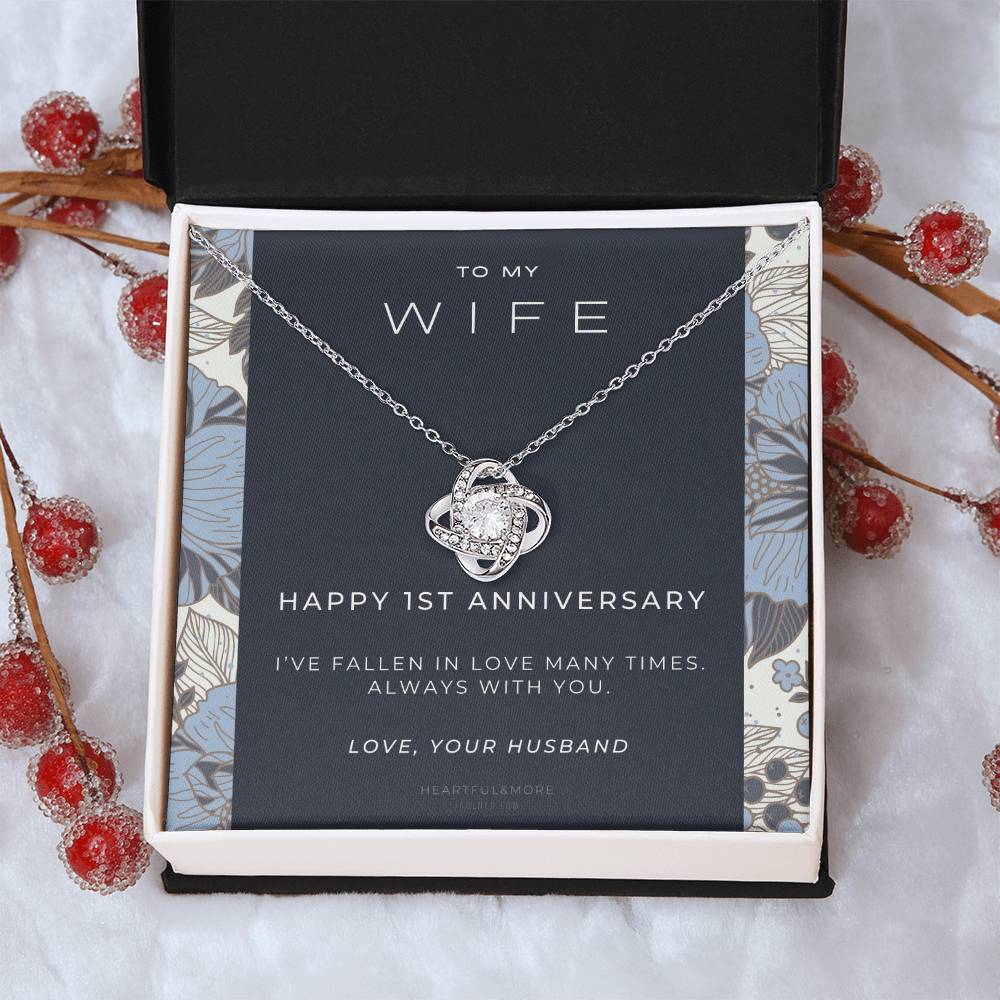 1 Year Anniversary Gift For Wife  1 Year Anniversary Gifts  1 Year Wedding Anniversary Gift Ideas  1St Wedding Anniversary Gift F(7) Love Knot Necklace