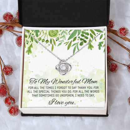 Gift For Mom Birthday Mothers Day Gift Idea From Daughter Mom Wedding Gift From Bride Mother Of The Groom Gift Mothers Day Necklaces Love Knot Necklace