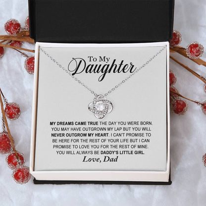 Daughter - You Will Always Be Daddy's Little Girl - Ne(1) Love Knot Necklace