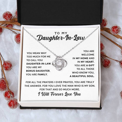 Daughter-In-Law - You Are Family - Necklace Love Knot Necklace
