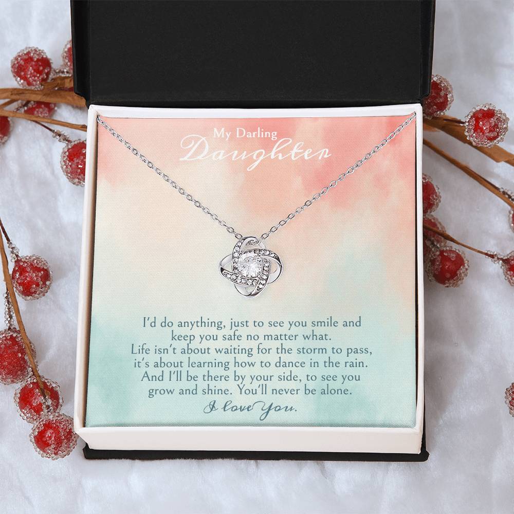 A Gift For A Daughter Love Knot Necklace - My Darling Daughter. Love Knot Necklace