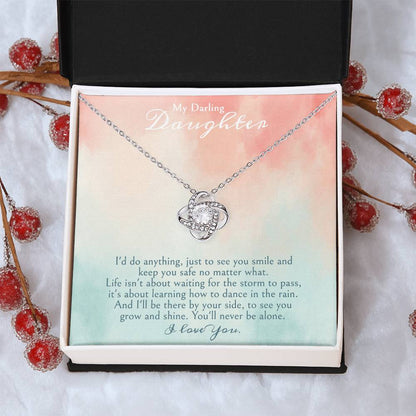 A Gift For A Daughter Love Knot Necklace - My Darling Daughter. Love Knot Necklace