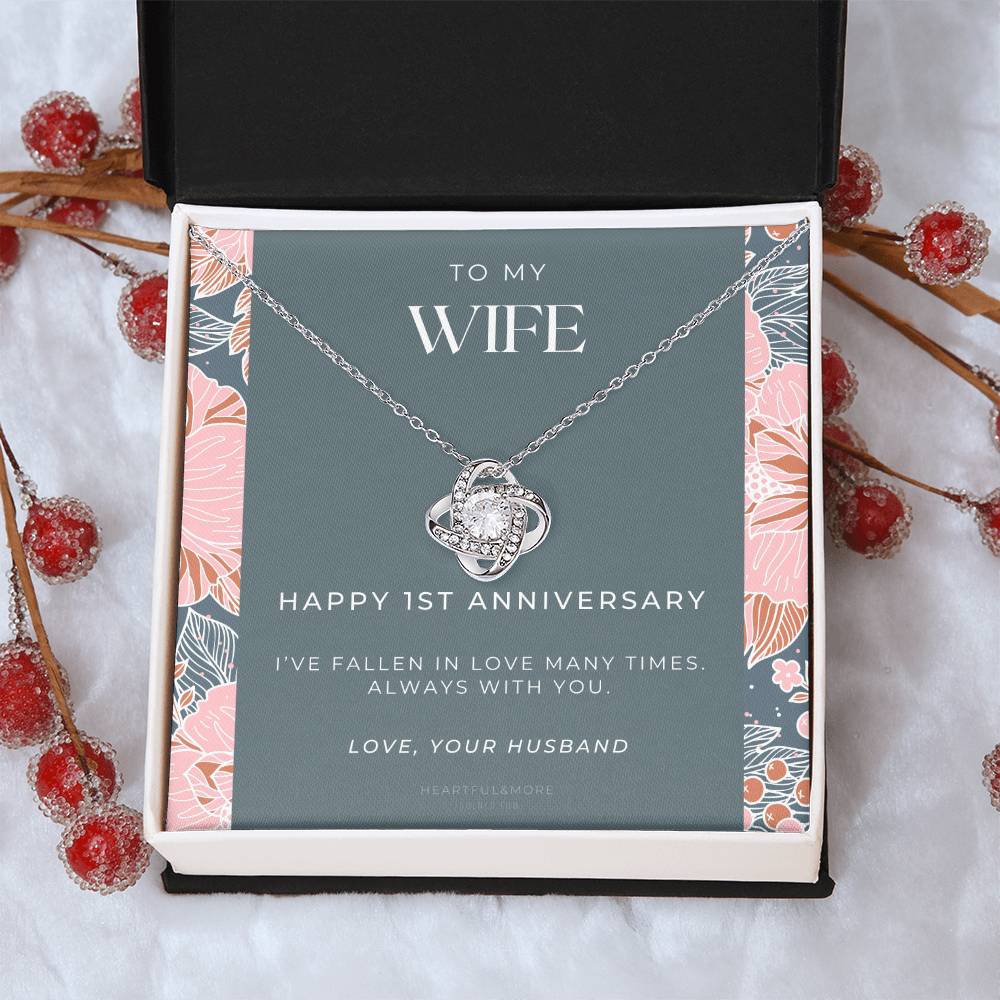 1 Year Anniversary Gift For Wife  1 Year Anniversary Gifts  1 Year Wedding Anniversary Gift Ideas  1St Wedding Anniversary Gift F(9) Love Knot Necklace