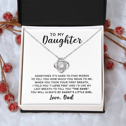 Daughter - Last Breath - Necklace Love Knot Necklace