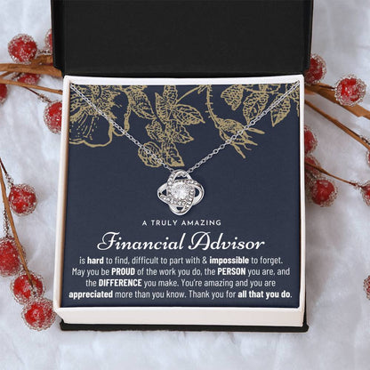 Financial Advisor Gift For Financial Advisor Gift Financial Advisor Appreciation Gift Love Knot Necklace