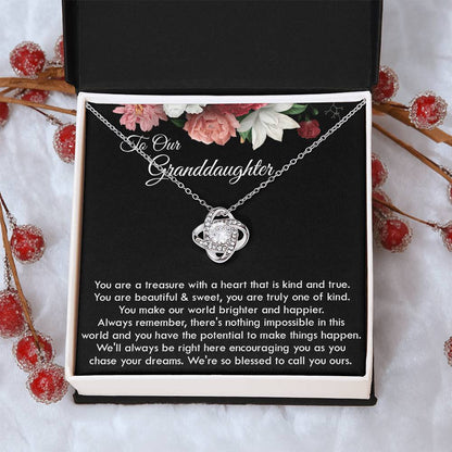 To Our Granddaughter Necklace Gift For Granddaughter On Graduation Birthday Christmas Gift Granddaughter Ne Love Knot Necklace