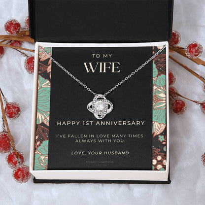 1 Year Anniversary Gift For Wife  1 Year Anniversary Gifts  1 Year Wedding Anniversary Gift Ideas  1St Wedding Anniversary Gift F(10) Love Knot Necklace