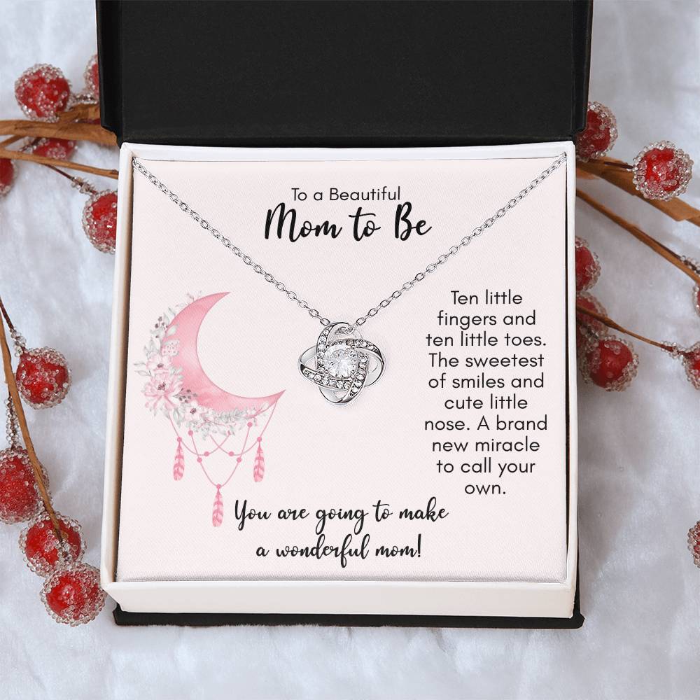 Expecting Mom Mothers Day Gift New Mom Necklace Jewelry Gift For First Mothers Day Push Jewelry Gift 1 Love Knot Necklace
