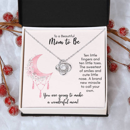 Expecting Mom Mothers Day Gift New Mom Necklace Jewelry Gift For First Mothers Day Push Jewelry Gift 1 Love Knot Necklace