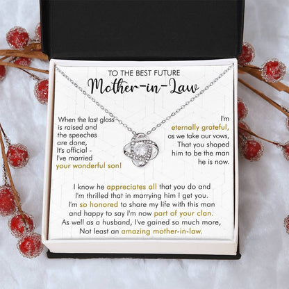 Gift For Future Mother-In-Law It's Official Love Knot Necklace Love Knot Necklace