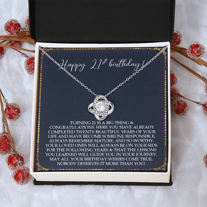 21St Birthday Gift For Her Birthday Gift Jewelry Gift For Her 21St Birthday Gift For Daughter For Friend Love Knot Necklace