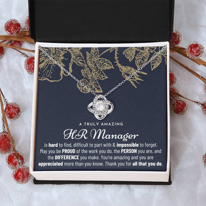 Gift For Hr Manager Hr Manager Gift Hr Manager Appreciation Gift Love Knot Necklace