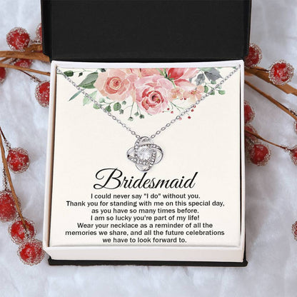 Bridesmaid Necklace Bridesmaid Thank You Gift Wedding Gift For Brid Love Knot Necklace