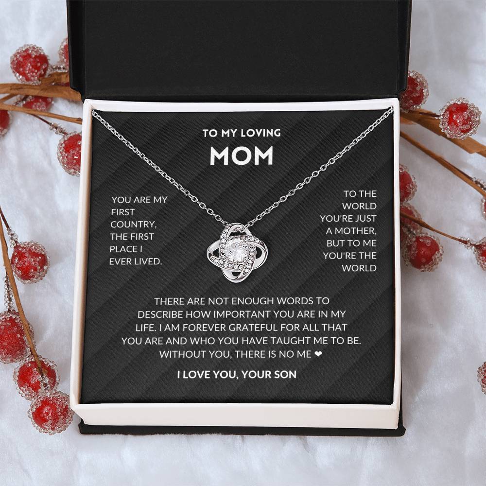 Without You There's No Me - Mother's Day Necklace Love Knot Necklace