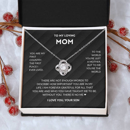 Without You There's No Me - Mother's Day Necklace Love Knot Necklace