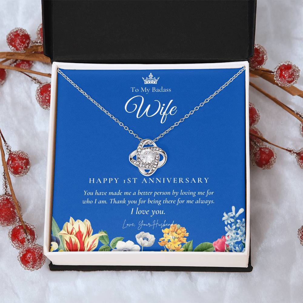 1 Year Anniversary Gift For Wife 1 Year Anniversary Gifts 1 Year Wedding Anniversary Gift Ideas 1St Wedding Anniversary Gift F(6) Love Knot Necklace