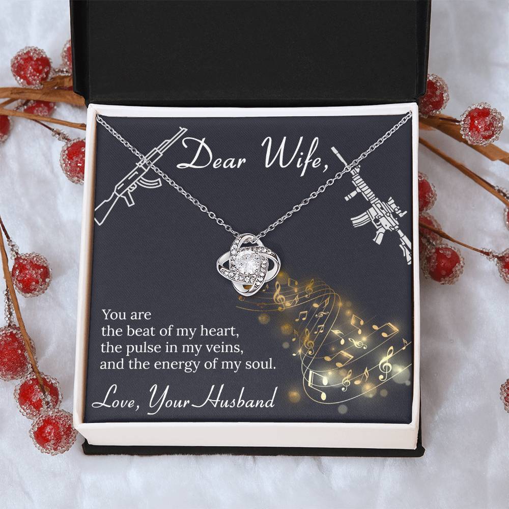Dear Wife- Gun Love Love Knot Necklace