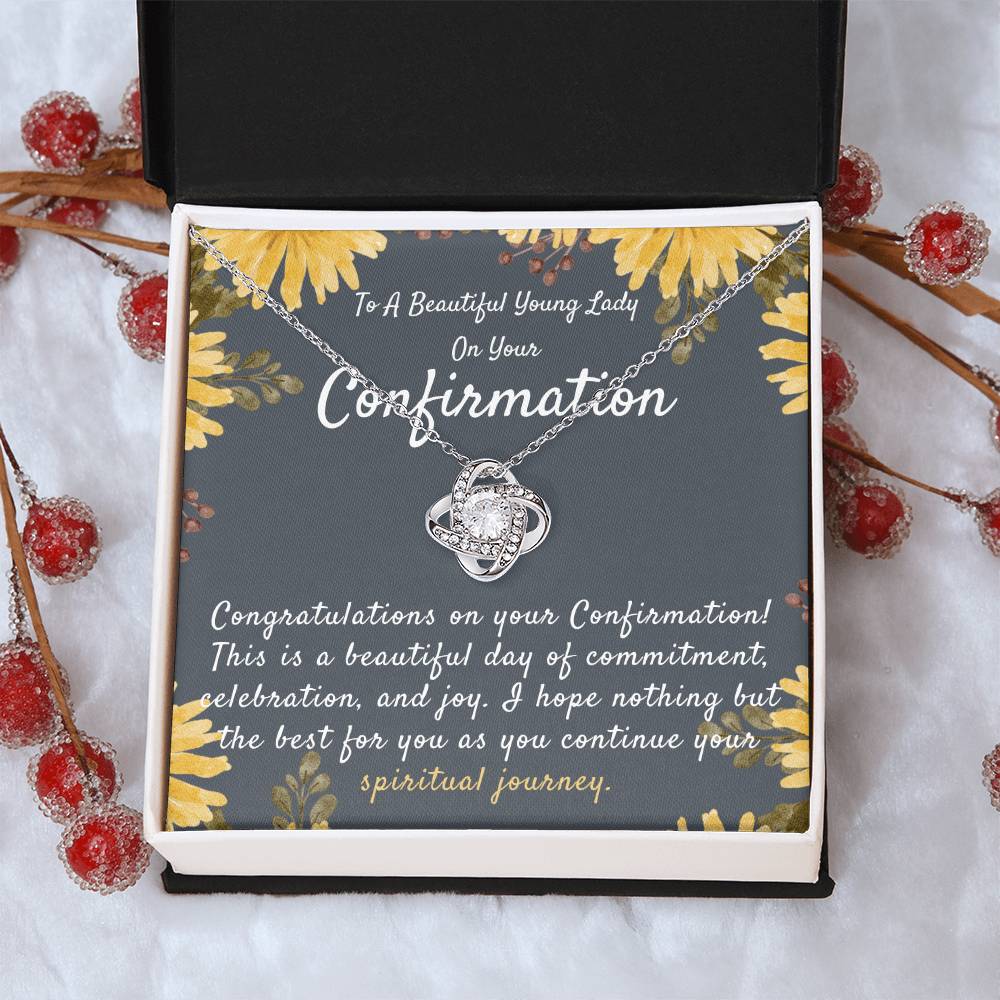 Confirmation Gift For Girls Confirmation Granddaughter Goddaughter Confirmation Confirmation Gift Ideas For Girls Catholic Confirmation Love Knot Necklace