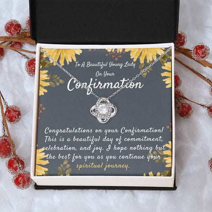 Confirmation Gift For Girls Confirmation Granddaughter Goddaughter Confirmation Confirmation Gift Ideas For Girls Catholic Confirmation Love Knot Necklace