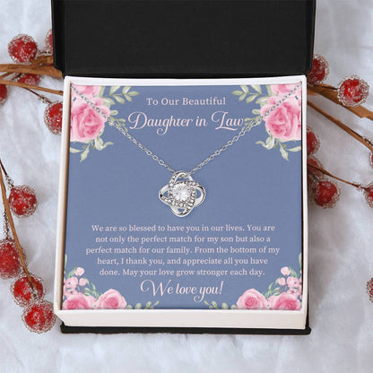 Daughter In Law Gift Beautiful Daughter In Law Necklace Gift Daughter In Law Birthday Gift Gift From Mom In Law To Daughter In Law Love Knot Necklace
