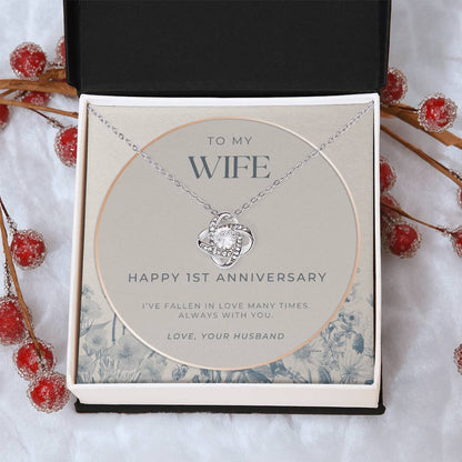 1 Year Anniversary Gift For Wife  1 Year Anniversary Gifts  1 Year Wedding Anniversary Gift Ideas  1St Wedding Anniversary Gift F(3) Love Knot Necklace