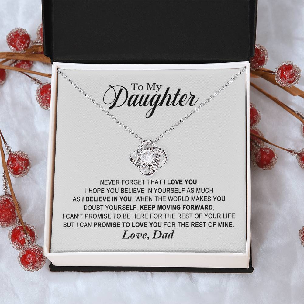Daughter - Promise To Love You - Necklace Love Knot Necklace