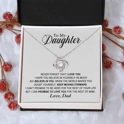 Daughter - Promise To Love You - Necklace Love Knot Necklace