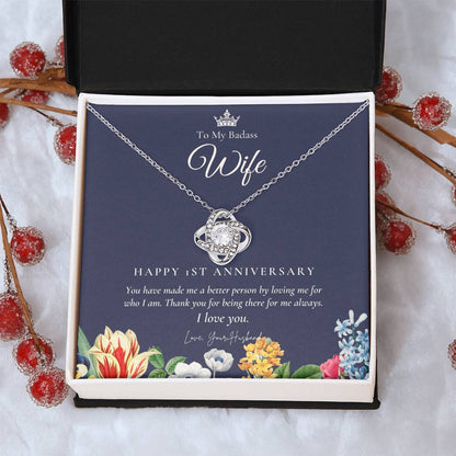 1 Year Anniversary Gift For Wife 1 Year Anniversary Gifts 1 Year Wedding Anniversary Gift Ideas 1St Wedding Anniversary Gift F(9) Love Knot Necklace
