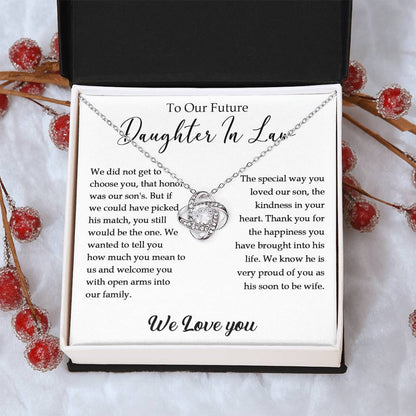 To Our Future Daughter-In-Law Gift Daughter In Law Necklace Gift For Her Wedding Customize Gift Engagemen Love Knot Necklace