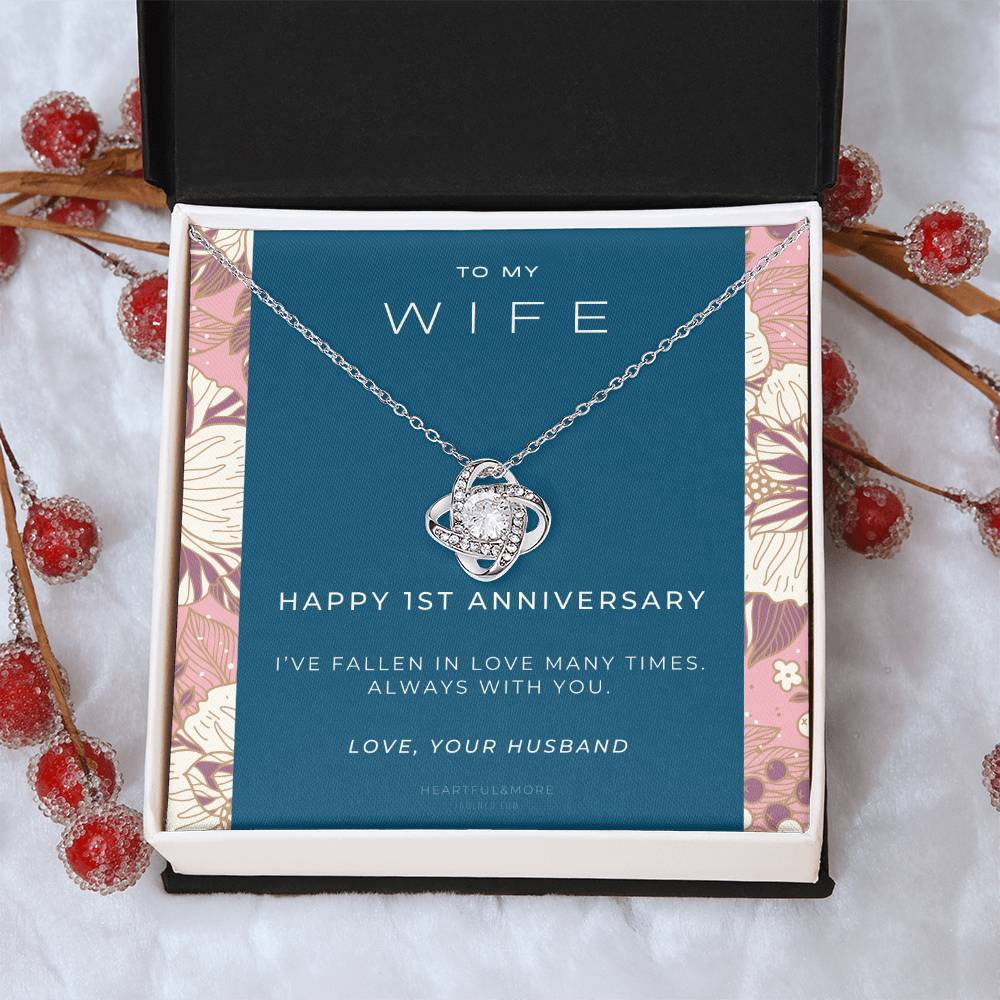 1 Year Anniversary Gift For Wife  1 Year Anniversary Gifts  1 Year Wedding Anniversary Gift Ideas  1St Wedding Anniversary Gift F(8) Love Knot Necklace