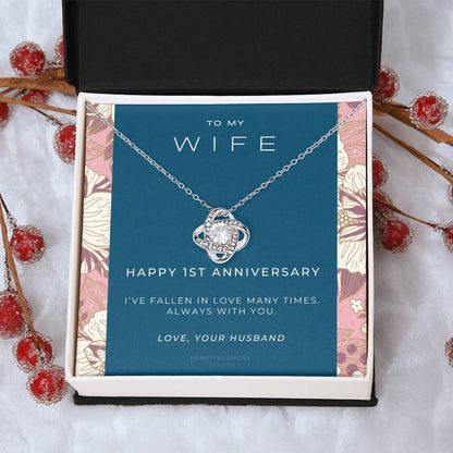 1 Year Anniversary Gift For Wife  1 Year Anniversary Gifts  1 Year Wedding Anniversary Gift Ideas  1St Wedding Anniversary Gift F(8) Love Knot Necklace