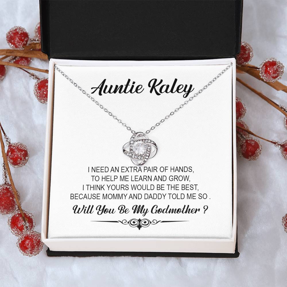 Customize Will You Be My Godmother Necklace For Godmother Godmother Proposal Gift Godmother Love Knot Necklace