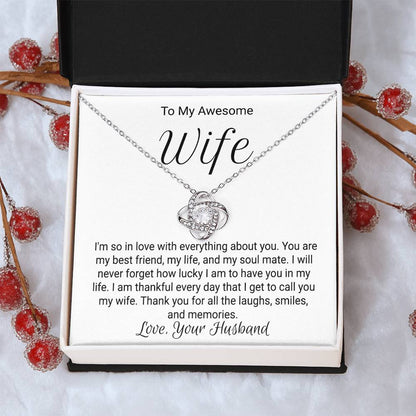 Birthday Necklace For Wife - Love Knot Love Knot Necklace