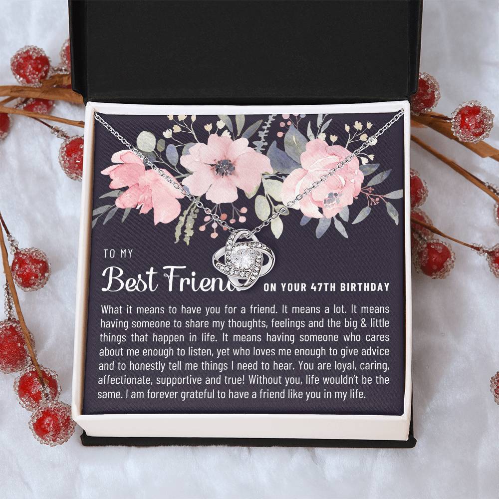 Gift For Best Friend 47Th Birthday 47Th Birthday Gift For Her Meaningful Best Friend 47Th Birthday Necklace Unique Gifts 47Th Bi Love Knot Necklace