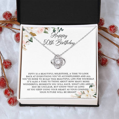 50Th Birthday Gift For Her 50Th Birthday Gift For Woman Sentimental Gift Love Knot Necklace