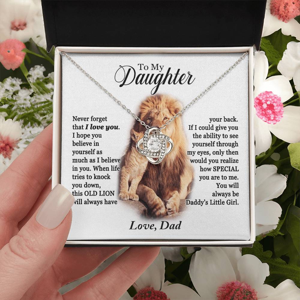 Daughter - Daddy's Little Girl - Love Knot Necklace