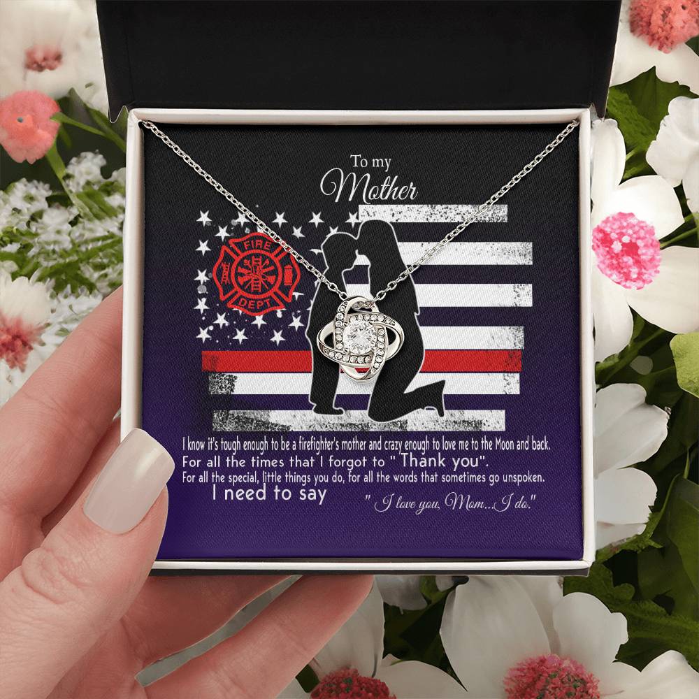 Gift For Firefighter's Mom - Love Knot Necklace Love Knot Necklace