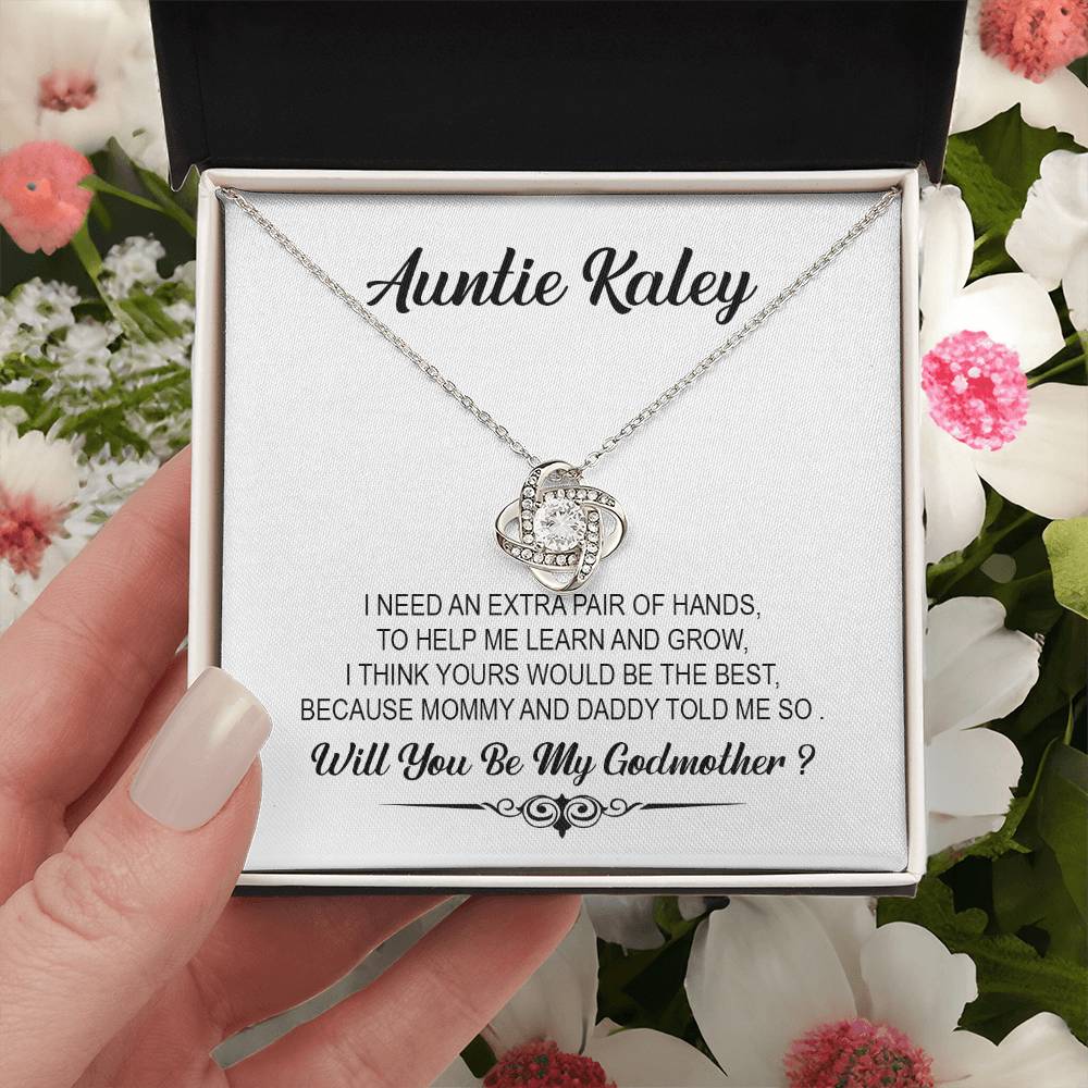 Customize Will You Be My Godmother Necklace For Godmother Godmother Proposal Gift Godmother Love Knot Necklace