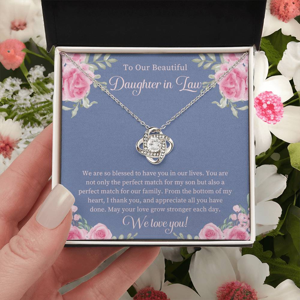 Daughter In Law Gift Beautiful Daughter In Law Necklace Gift Daughter In Law Birthday Gift Gift From Mom In Law To Daughter In Law Love Knot Necklace