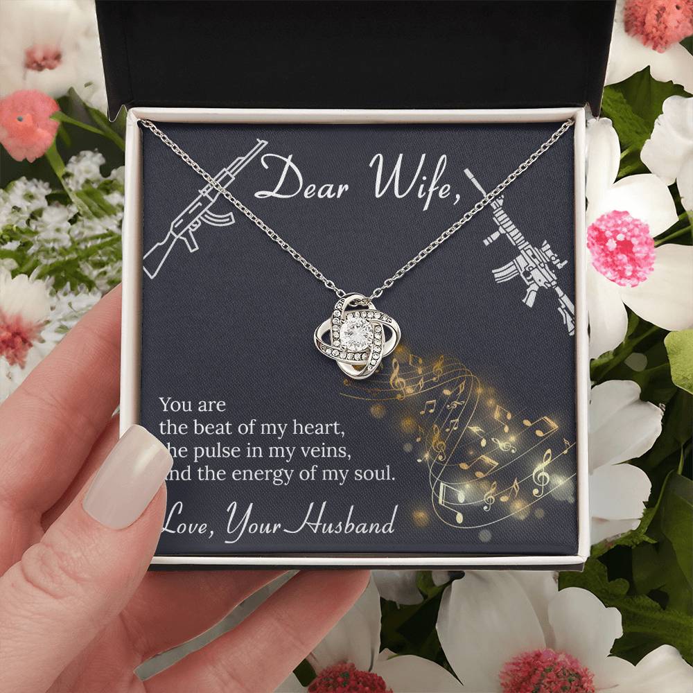 Dear Wife- Gun Love Love Knot Necklace