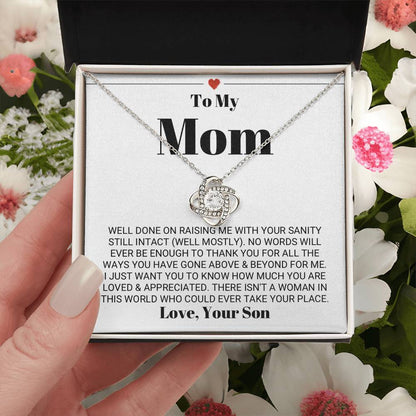 Funny Heartwarming Mother's Day Gift Love Knot Necklace
