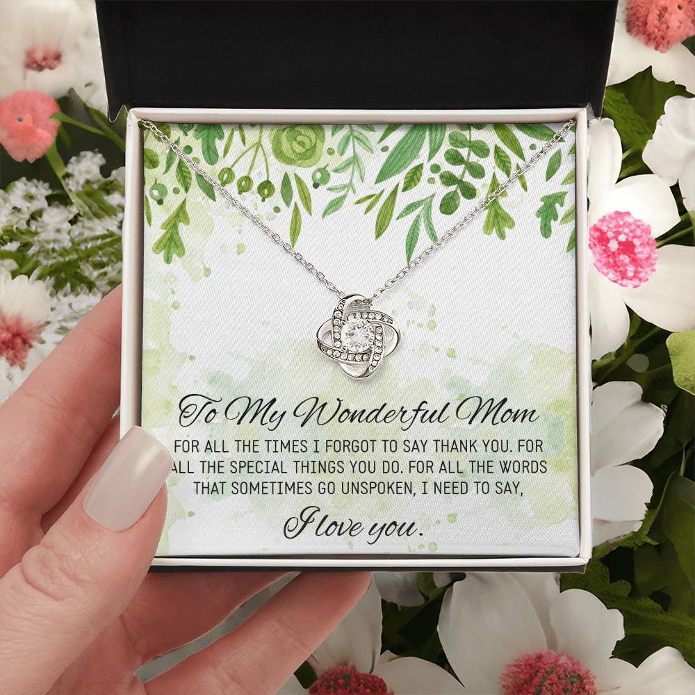 Gift For Mom Birthday Mothers Day Gift Idea From Daughter Mom Wedding Gift From Bride Mother Of The Groom Gift Mothers Day Necklaces Love Knot Necklace