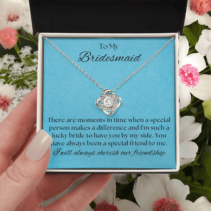 Bridesmaid For A Day Friends For Life(1) Love Knot Necklace