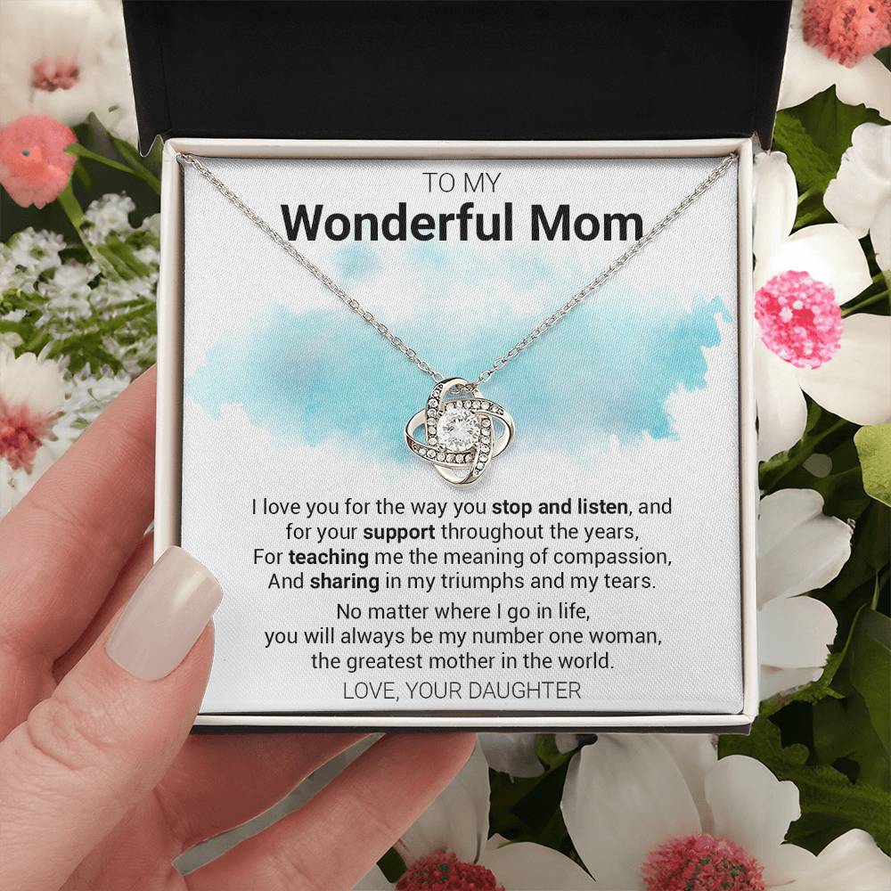 Gift For Mom - The Greatest M Love Knot Necklace
