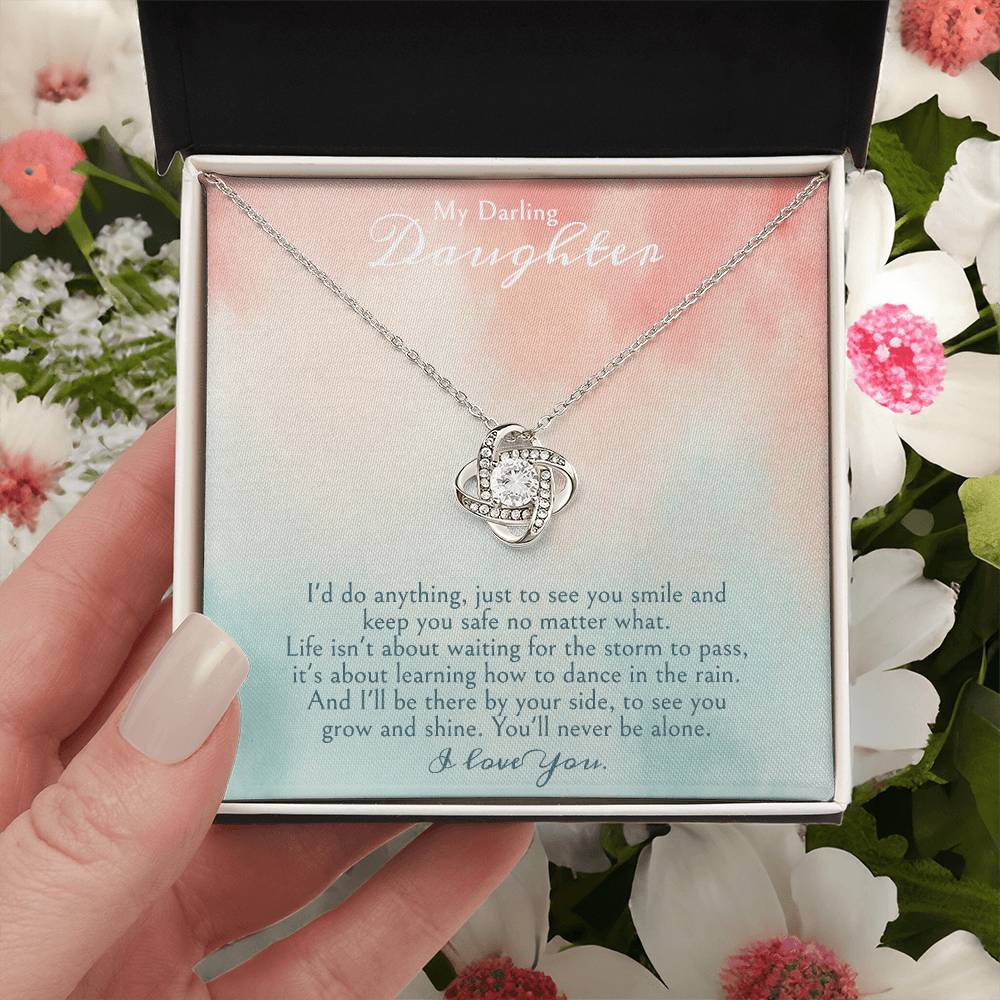 A Gift For A Daughter Love Knot Necklace - My Darling Daughter. Love Knot Necklace