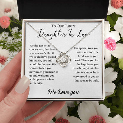 To Our Future Daughter-In-Law Gift Daughter In Law Necklace Gift For Her Wedding Customize Gift Engagemen Love Knot Necklace