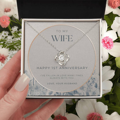 1 Year Anniversary Gift For Wife  1 Year Anniversary Gifts  1 Year Wedding Anniversary Gift Ideas  1St Wedding Anniversary Gift F(3) Love Knot Necklace