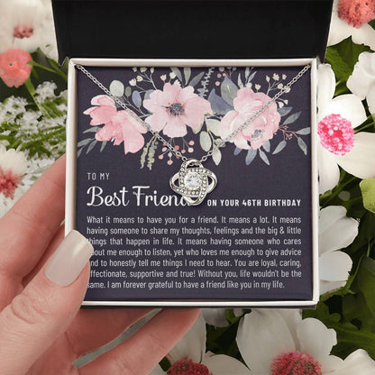 Gift For Best Friend 46Th Birthday 46Th Birthday Gift For Her Meaningful Best Friend 46Th Birthday Necklace Unique Gifts 46Th Bi Love Knot Necklace